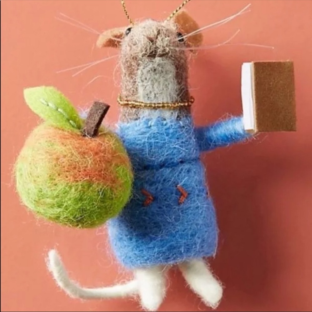 Anthropologie Miss Bumbles Mouse Felted Ornament